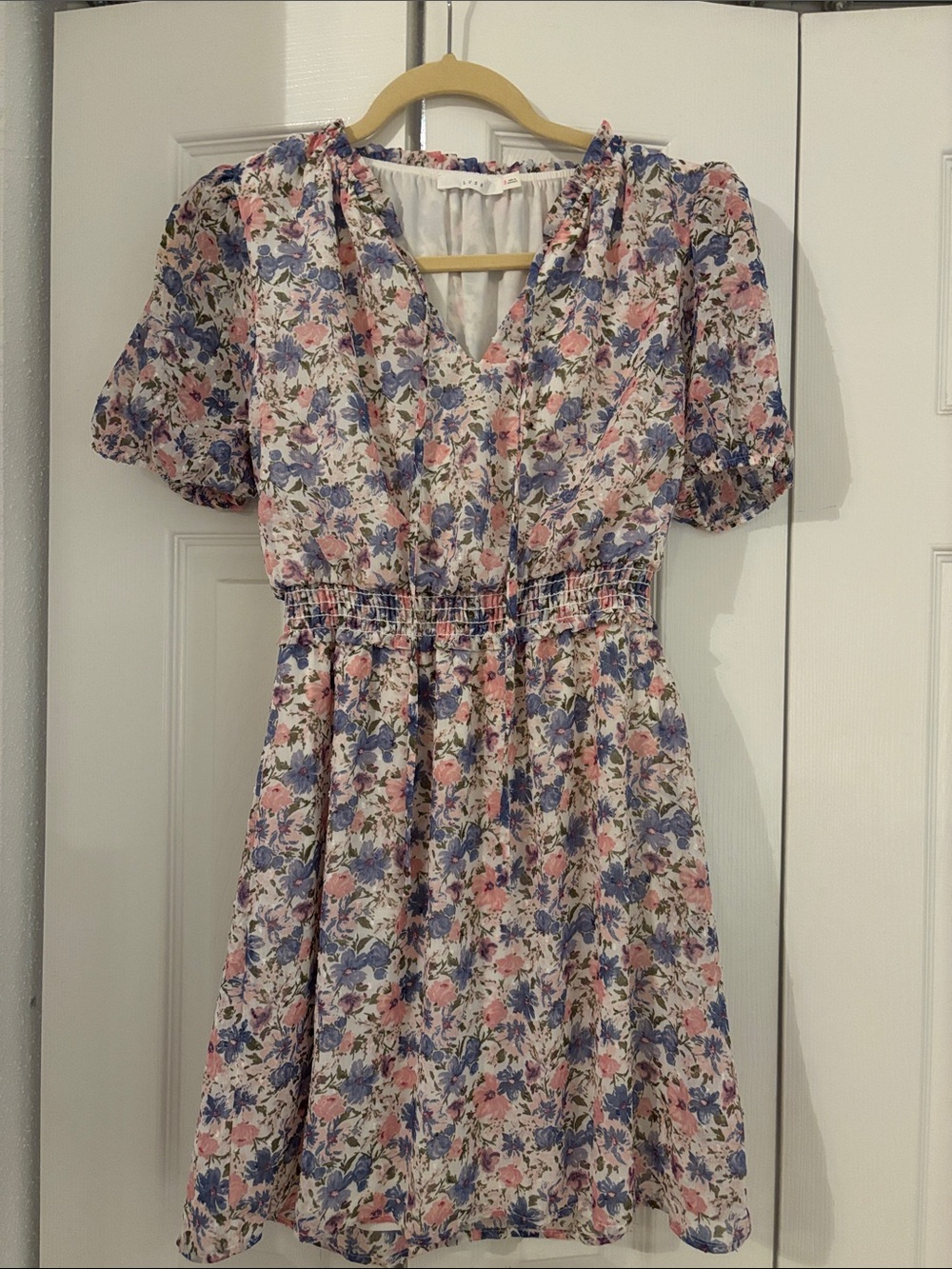 Lush Pink and Blue Floral Dress